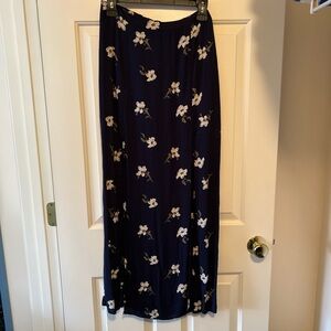 Navy floral skirt